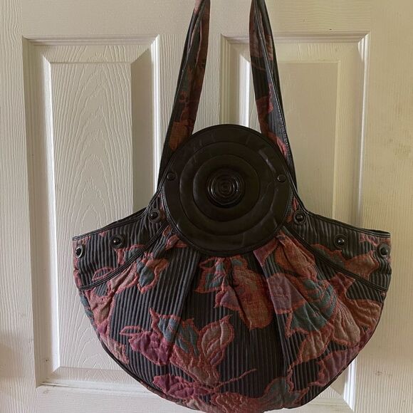 Gianfranco Lotti large hobo shoulder bag in quilted fall colors & black … - Picture 1 of 16